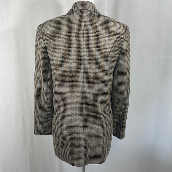 Louben Wool Blend Houndstooth Academia Womens Blazer Size 8 Old Money Equestrian - Picture 2 of 16